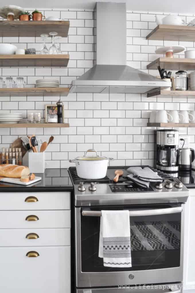 Modern Farmhouse Kitchen Makeover Black and White