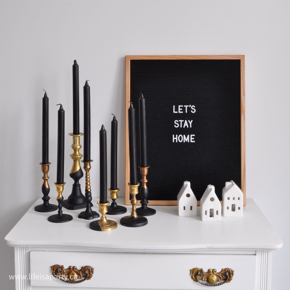 How make paint dipped candlestick holders.