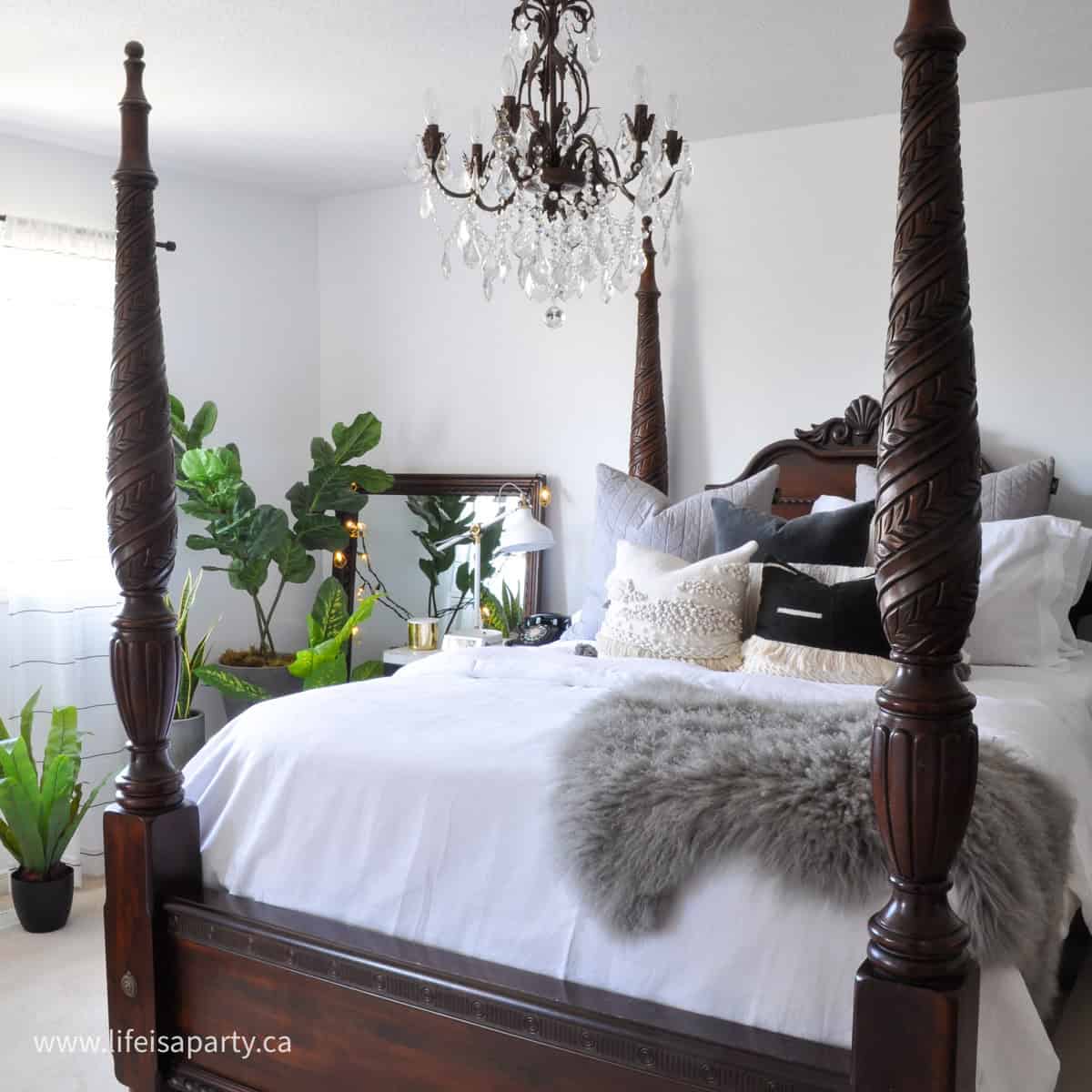 Modern boho master bedroom makeover.