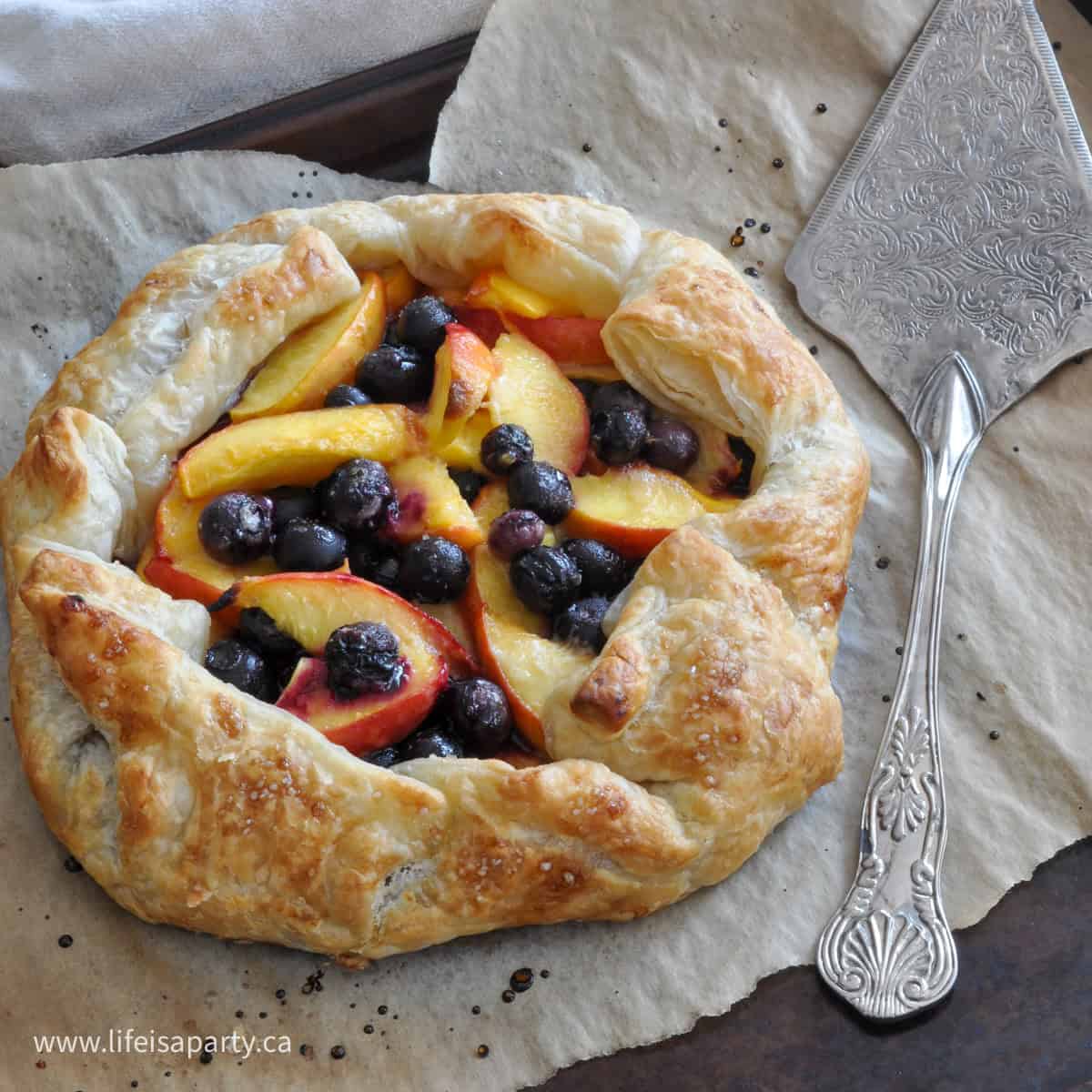 Nectarine and blueberry galette recipe.