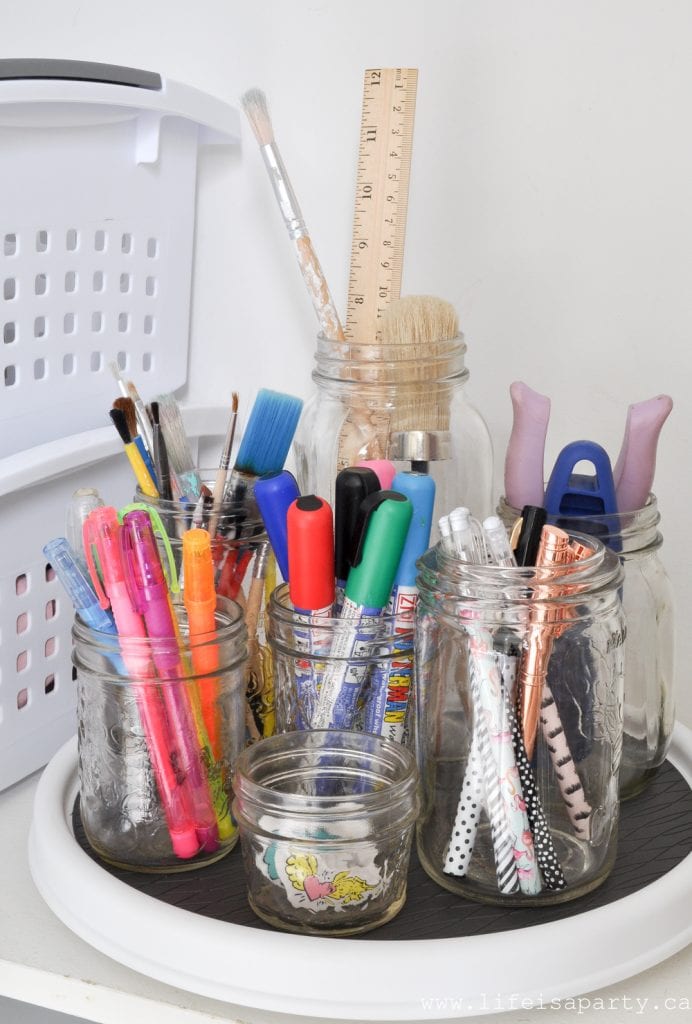 Craft Cupboard and Homework Station Ideas - Life is a Party