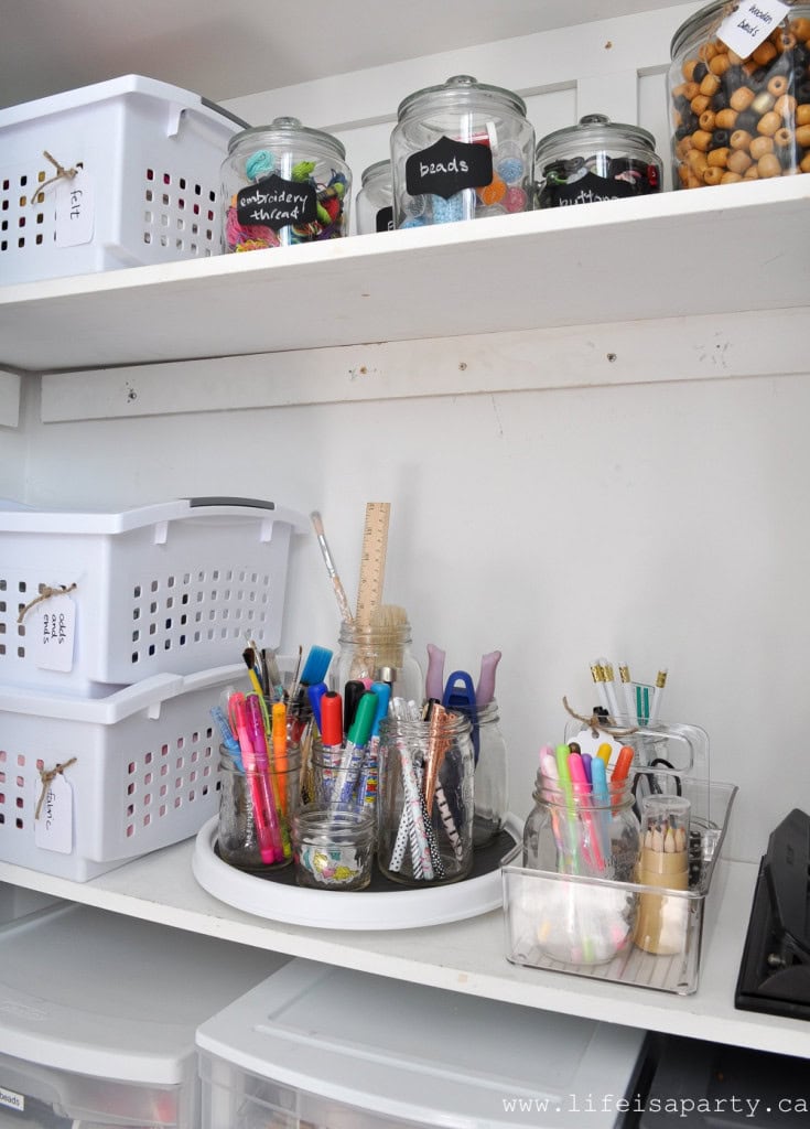 Craft Cupboard and Homework Station Ideas - Life is a Party