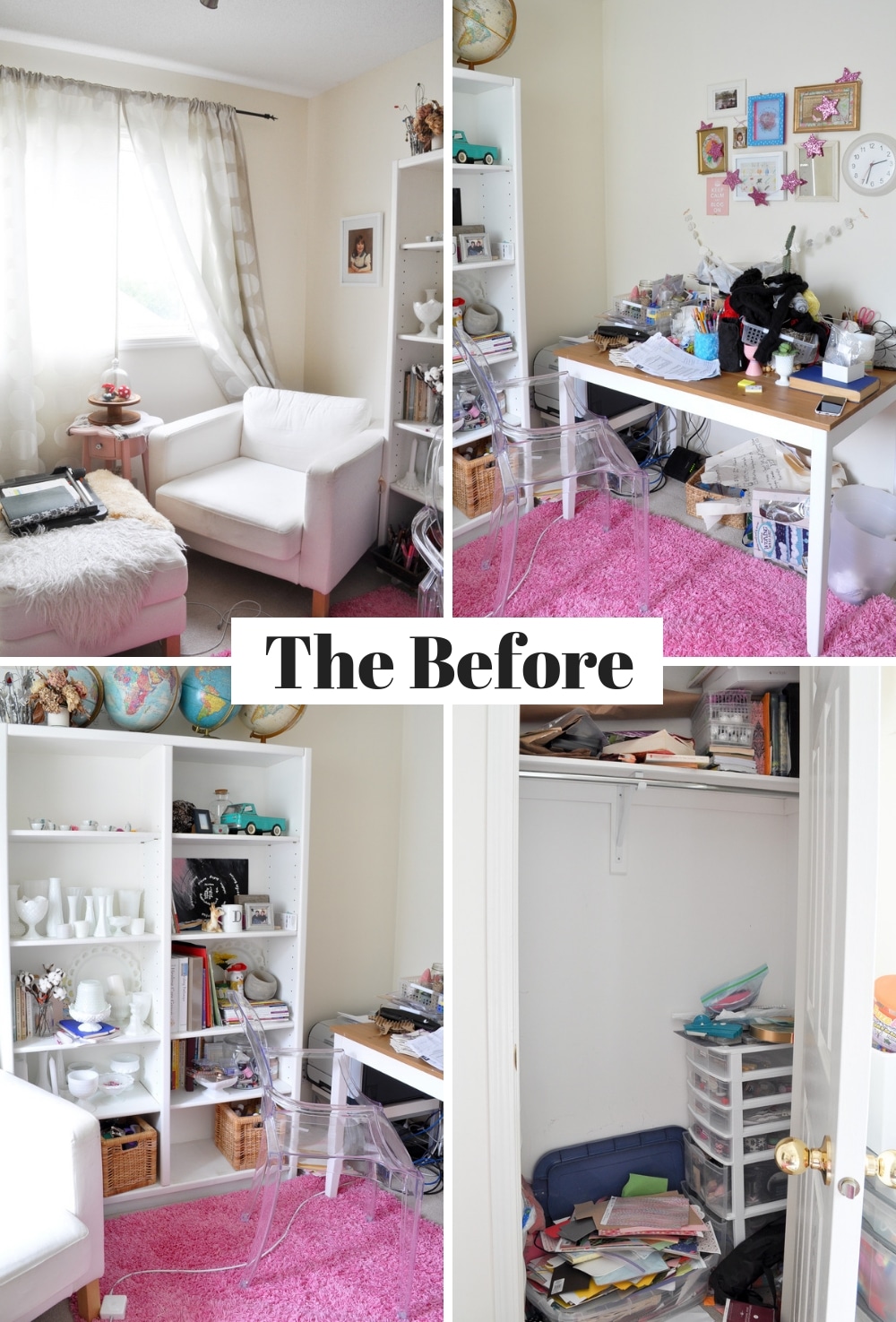Black and White Boho Office Makeover - Life is a Party