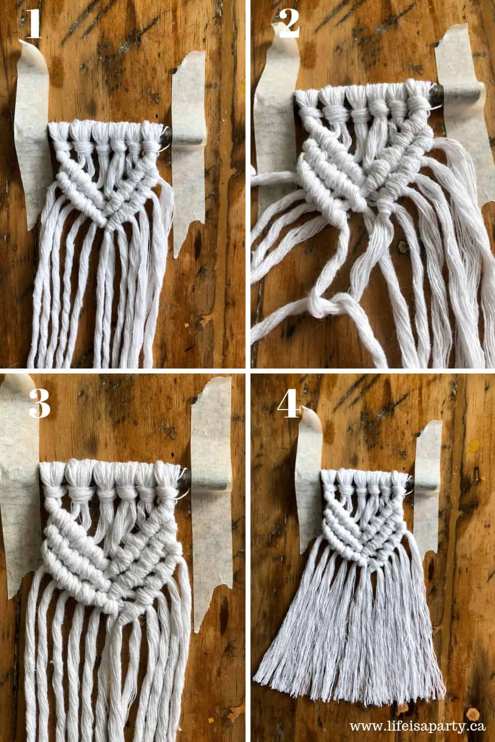 How to make your own macrame Christmas ornament.