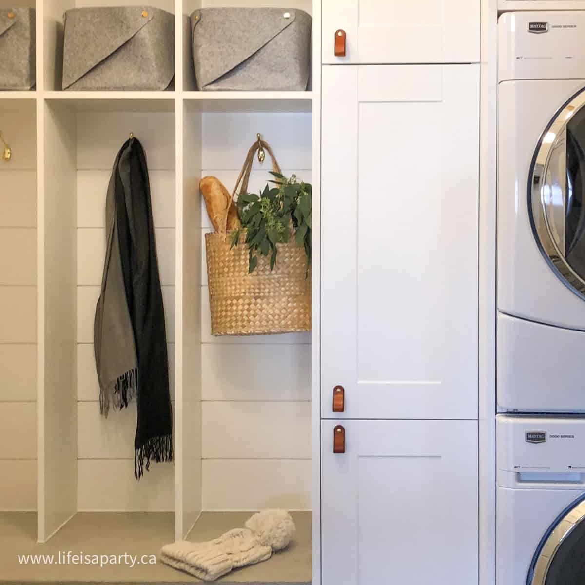 Small laundry room mudroom makeover.