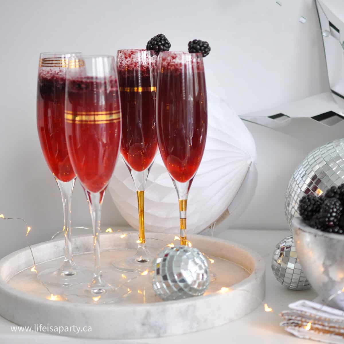 Blackberry sparklers mocktails