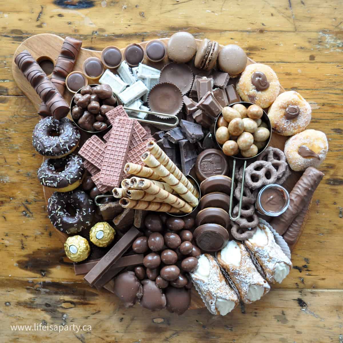 Chocolate charcuterie dessert board.