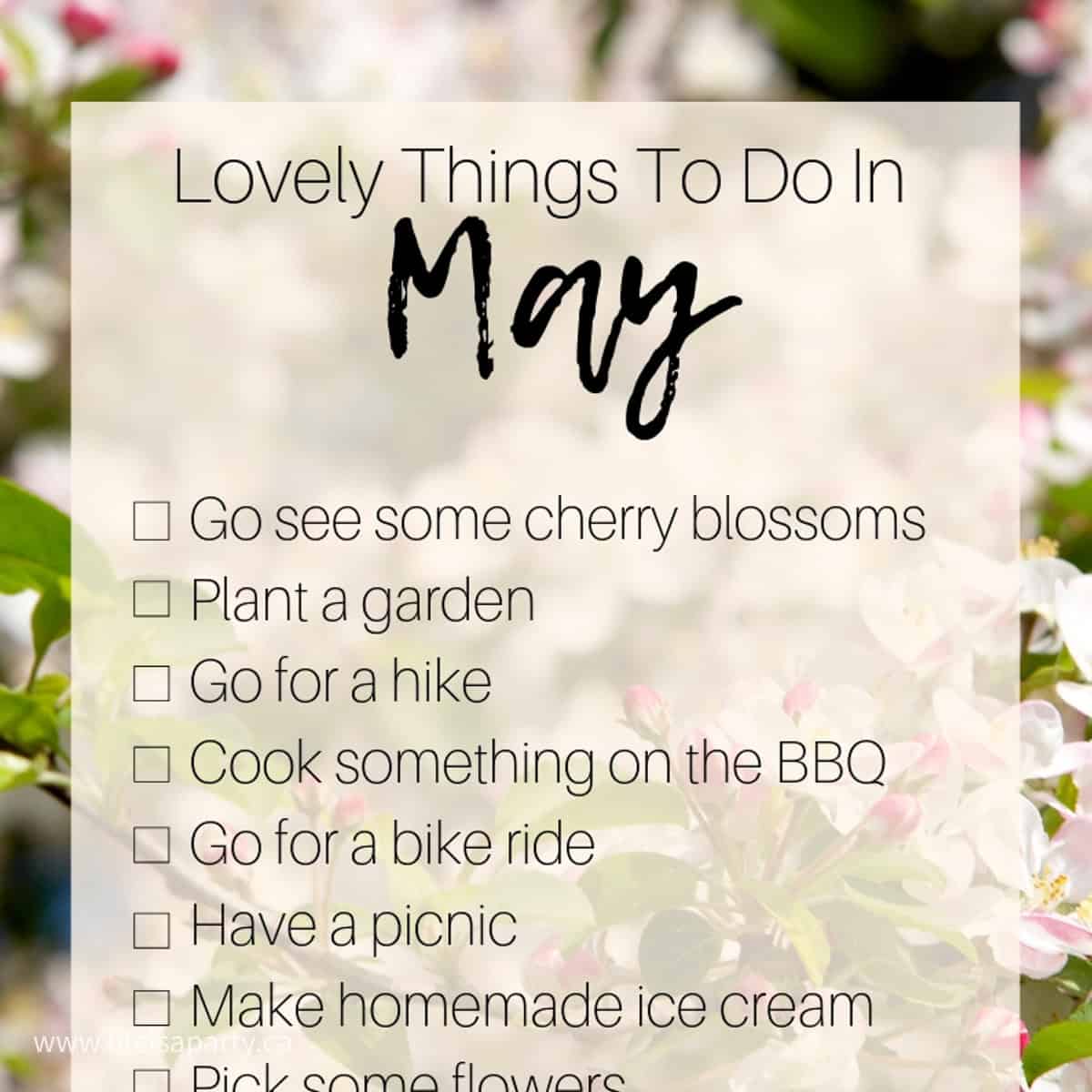 Things to do in May bucket list.