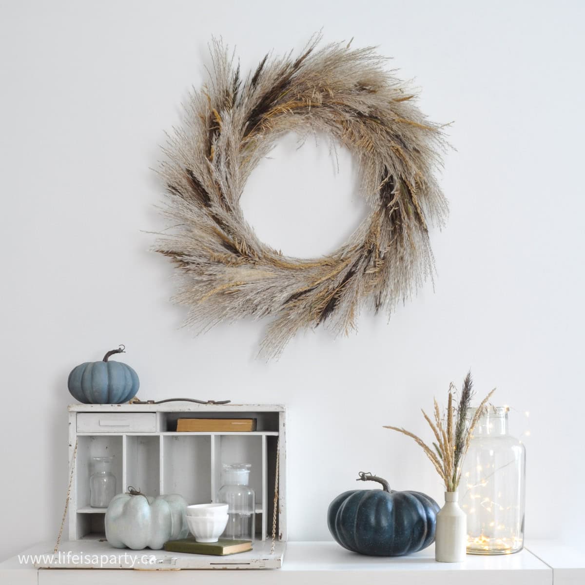 Pampas grass wreath DIY