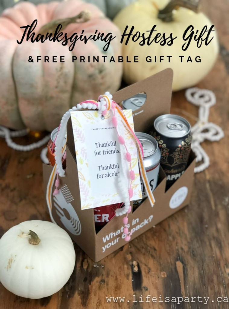 Thanksgiving Hostess Gift with Free Printable Gift Tag - Life is a Party