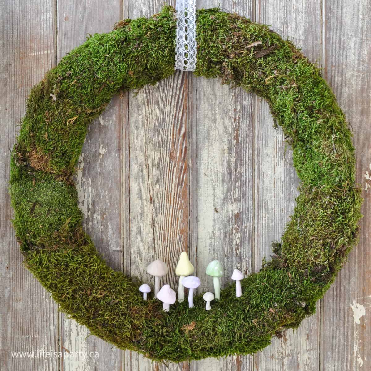 DIY mushroom wreath