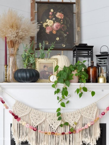 boho fall mantel decor