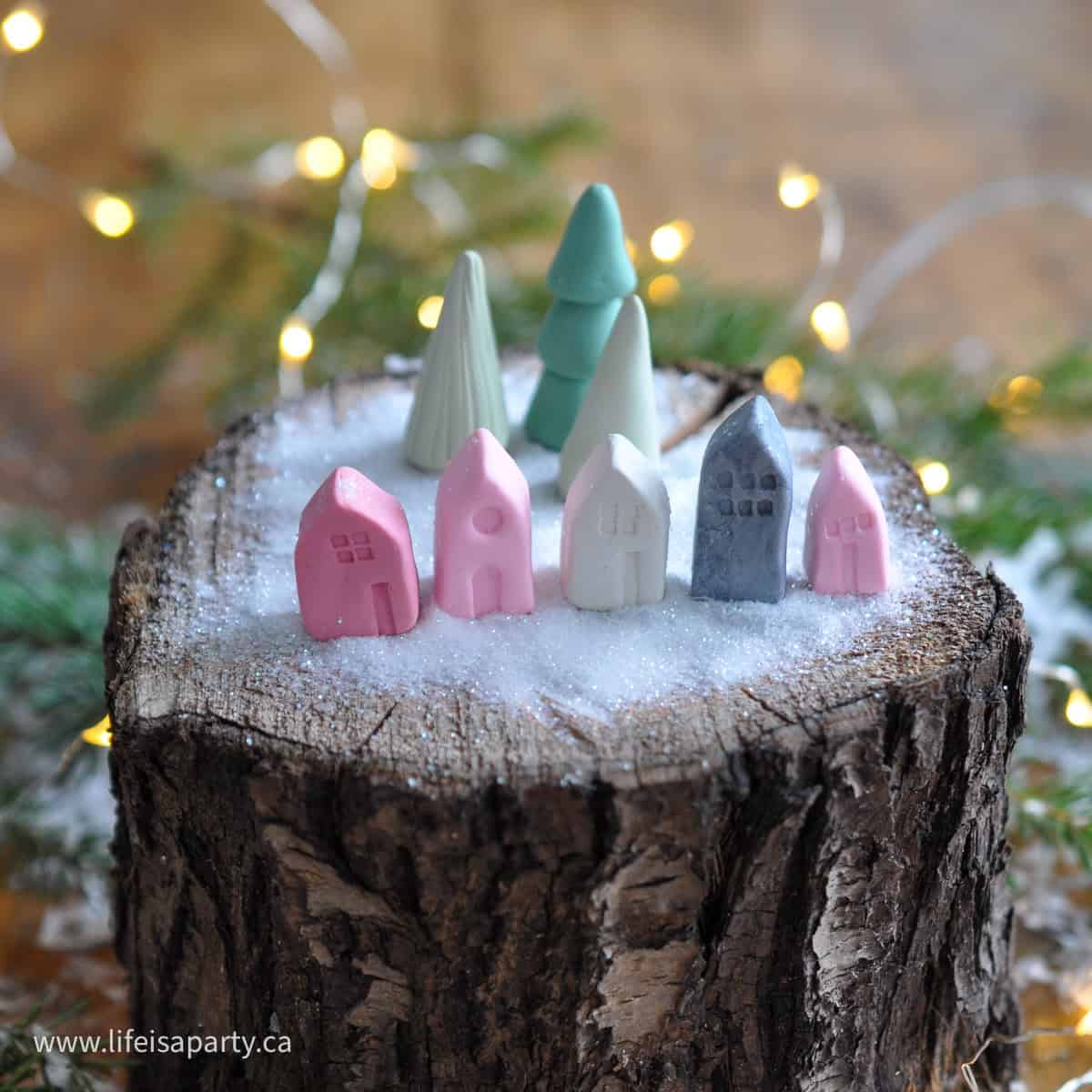 DIY polymer clay miniature village