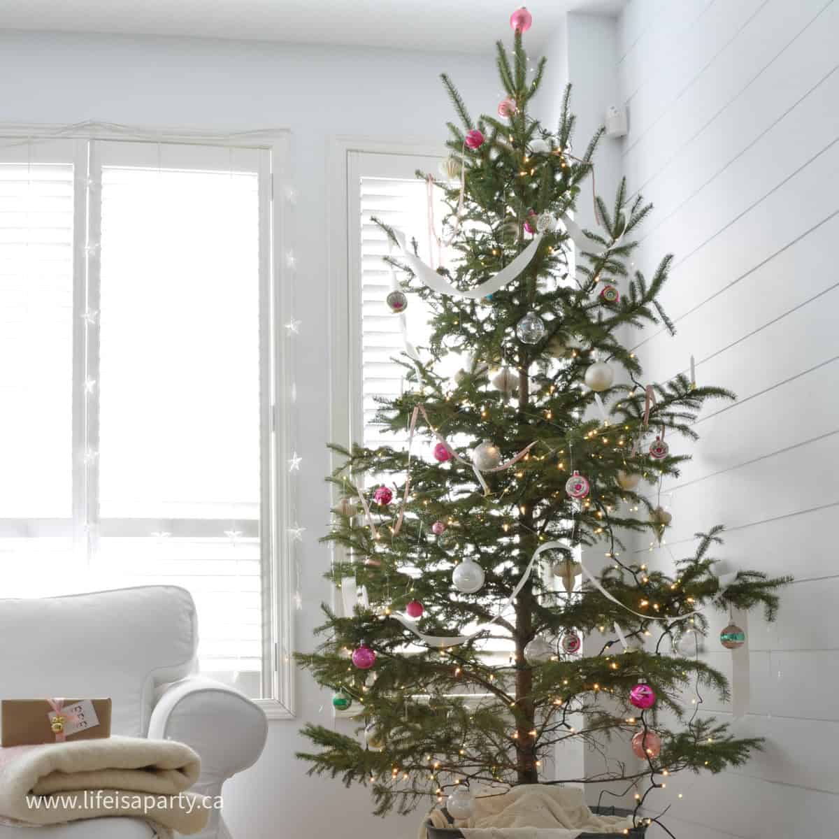 pink Christmas decorations and home tour