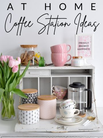 Home Coffee Station Ideas: set up a special spot at home for everything you need to make the perfect coffee -or tea!