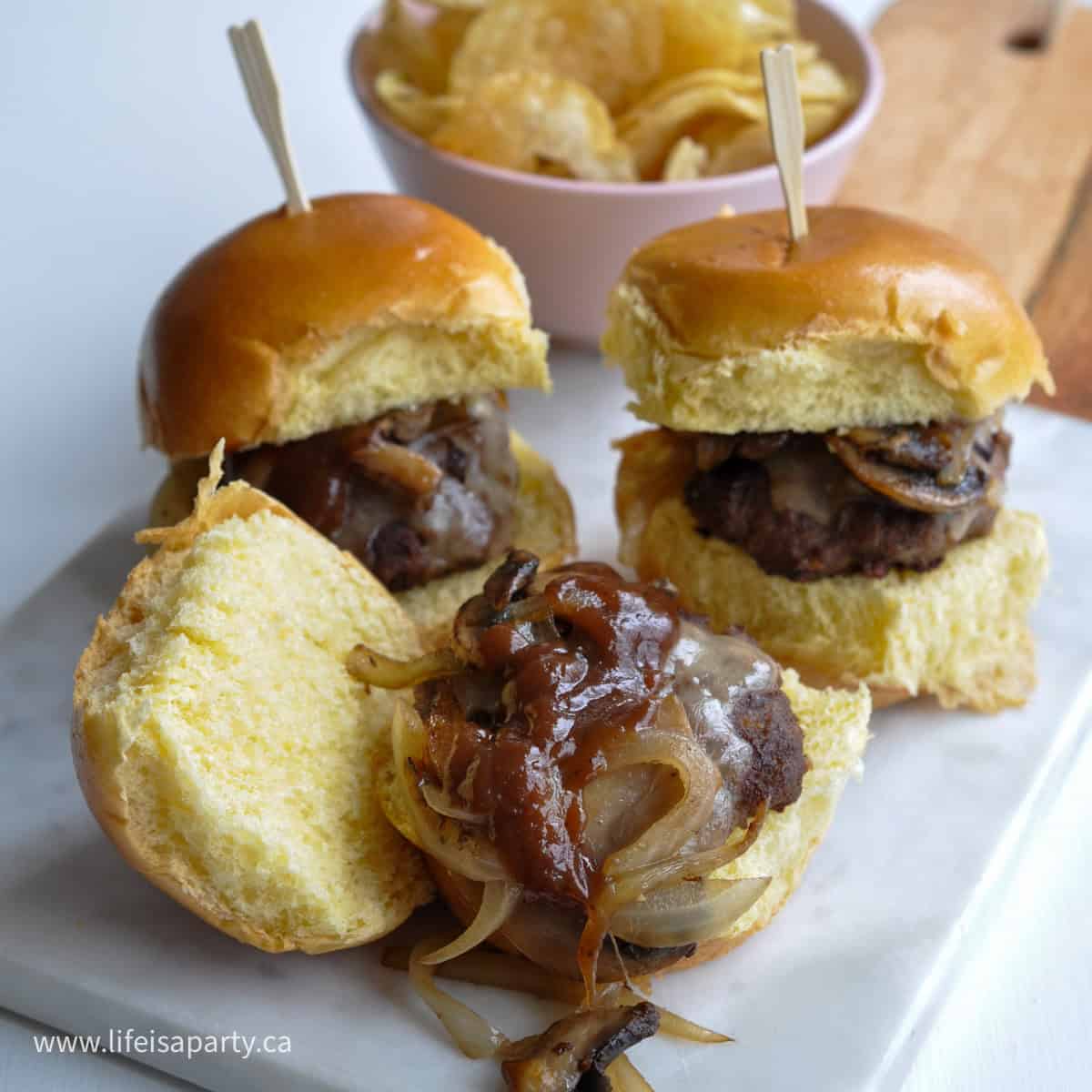 mushroom Swiss sliders