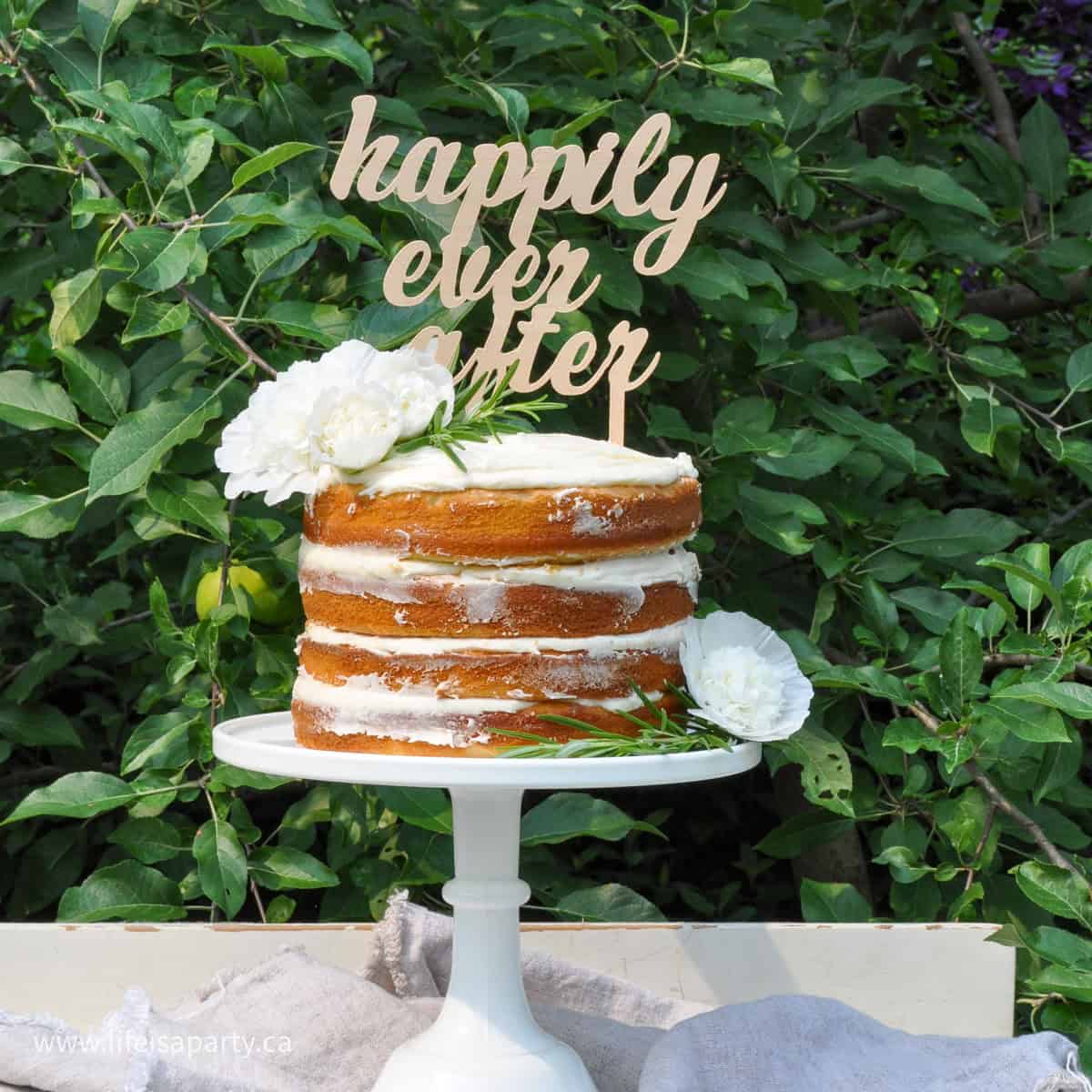 DIY wood cake topper