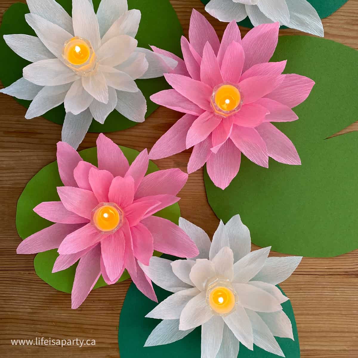 DIY crepe paper water Lillies