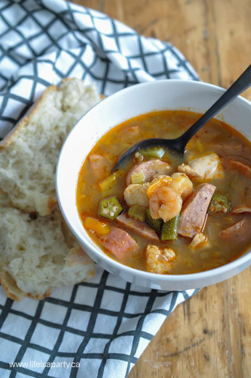 Chicken, Sausage, and Shrimp Gumbo Recipe - Life is a Party