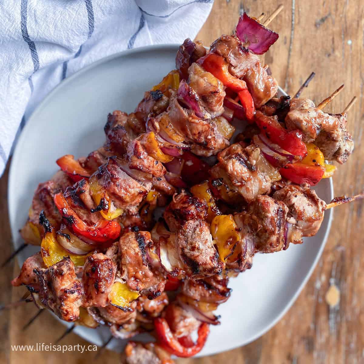 sweet and sour pork kebabs