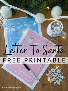 Free Printable Letter To Santa - Life is a Party