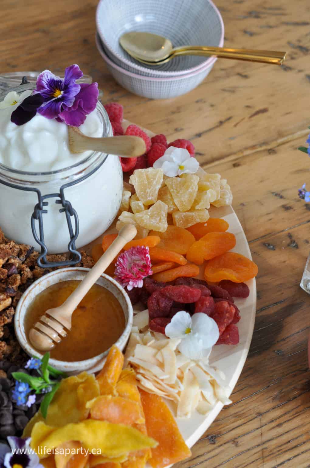 Yogurt and Granola Parfait Breakfast Board Ideas - Life is a Party