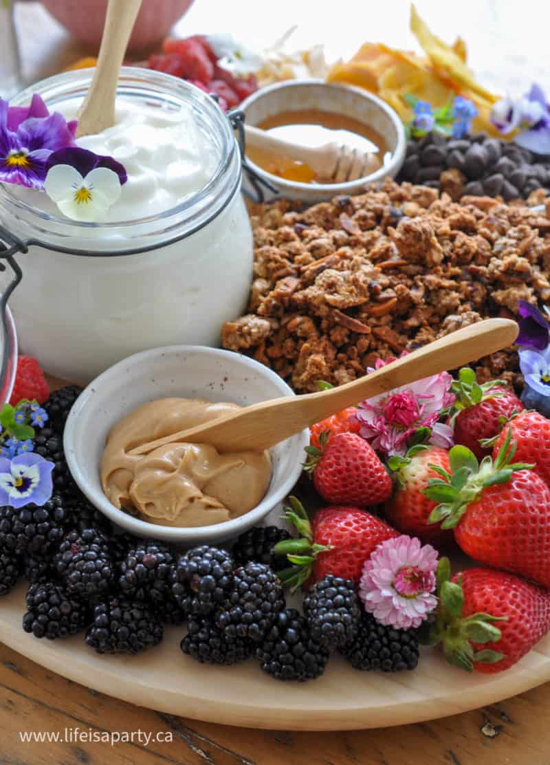 Yogurt and Granola Parfait Breakfast Board Ideas - Life is a Party