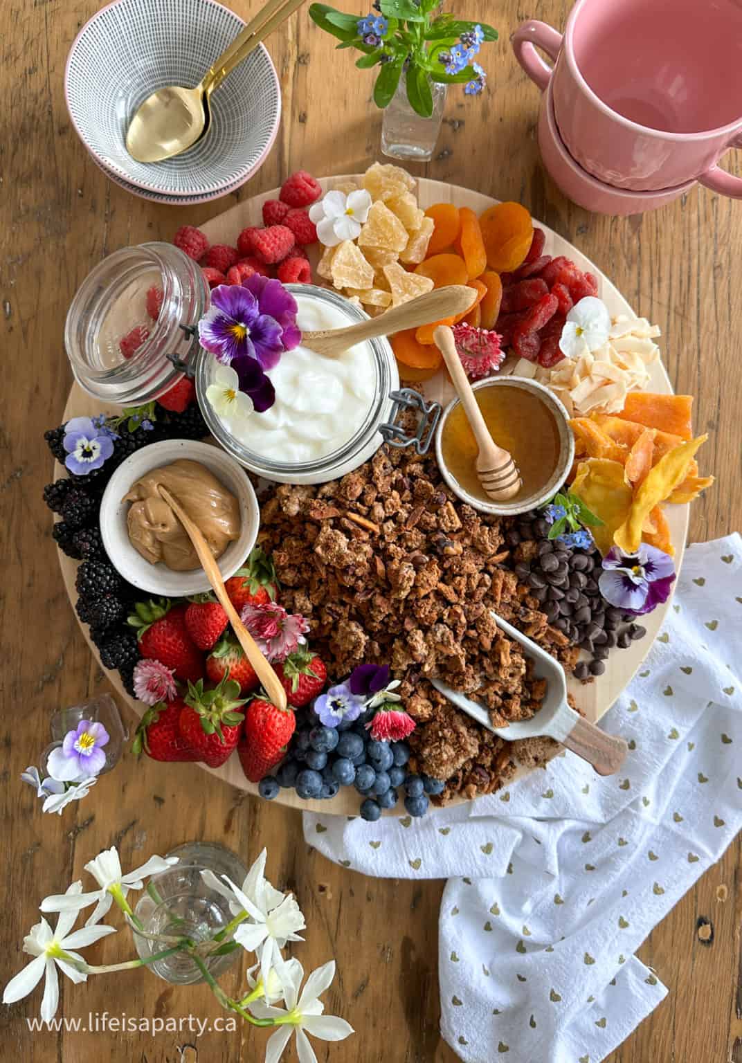 Yogurt and Granola Parfait Breakfast Board Ideas - Life is a Party