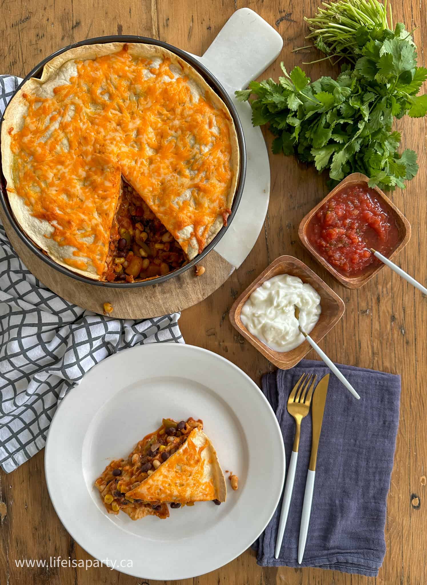 easy vegetarian Mexican lasagna recipe
