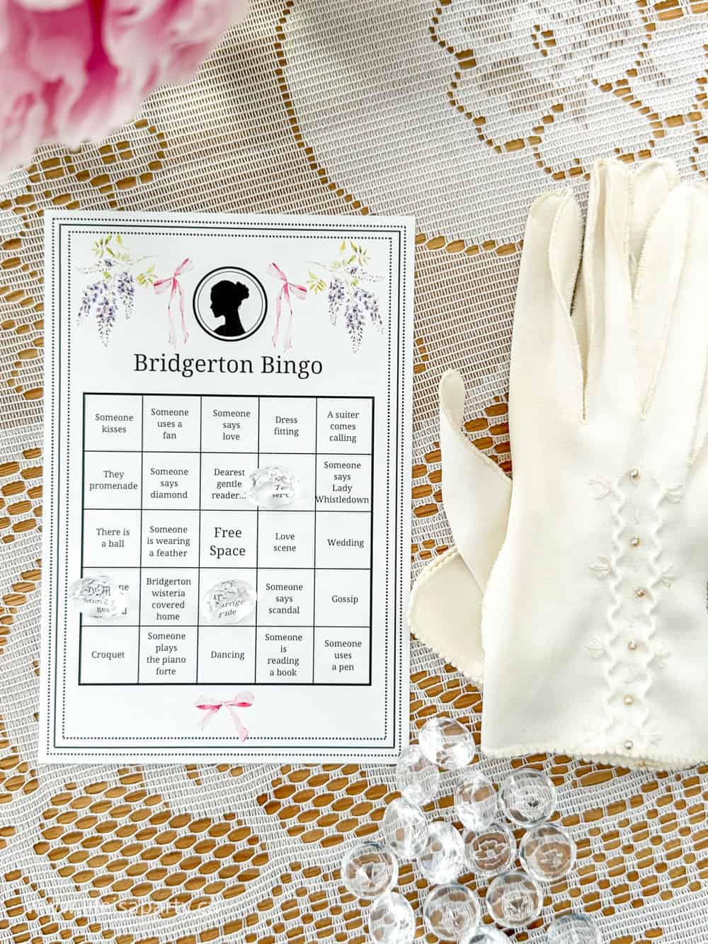 free printable Bridgerton bingo card party game