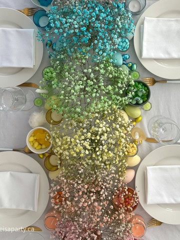 rainbow Easter table