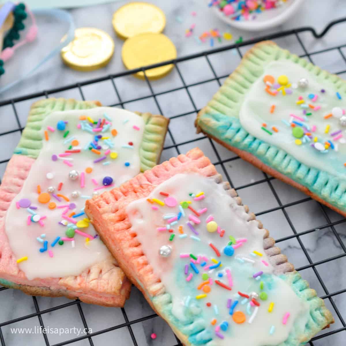 how to make rainbow pop tarts