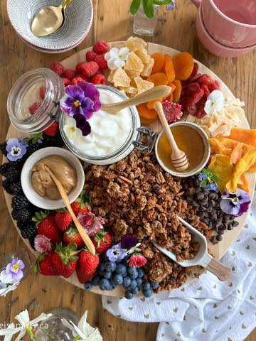 yogurt and granola breakfast board