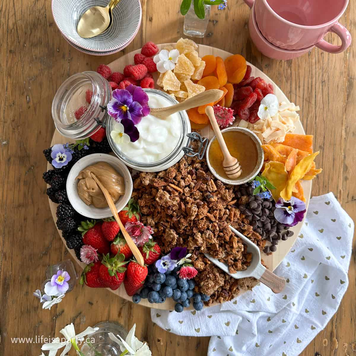 yogurt and granola breakfast board