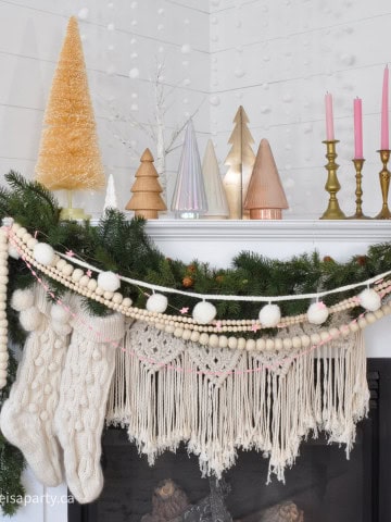 Asymmetrical Christmas mantel