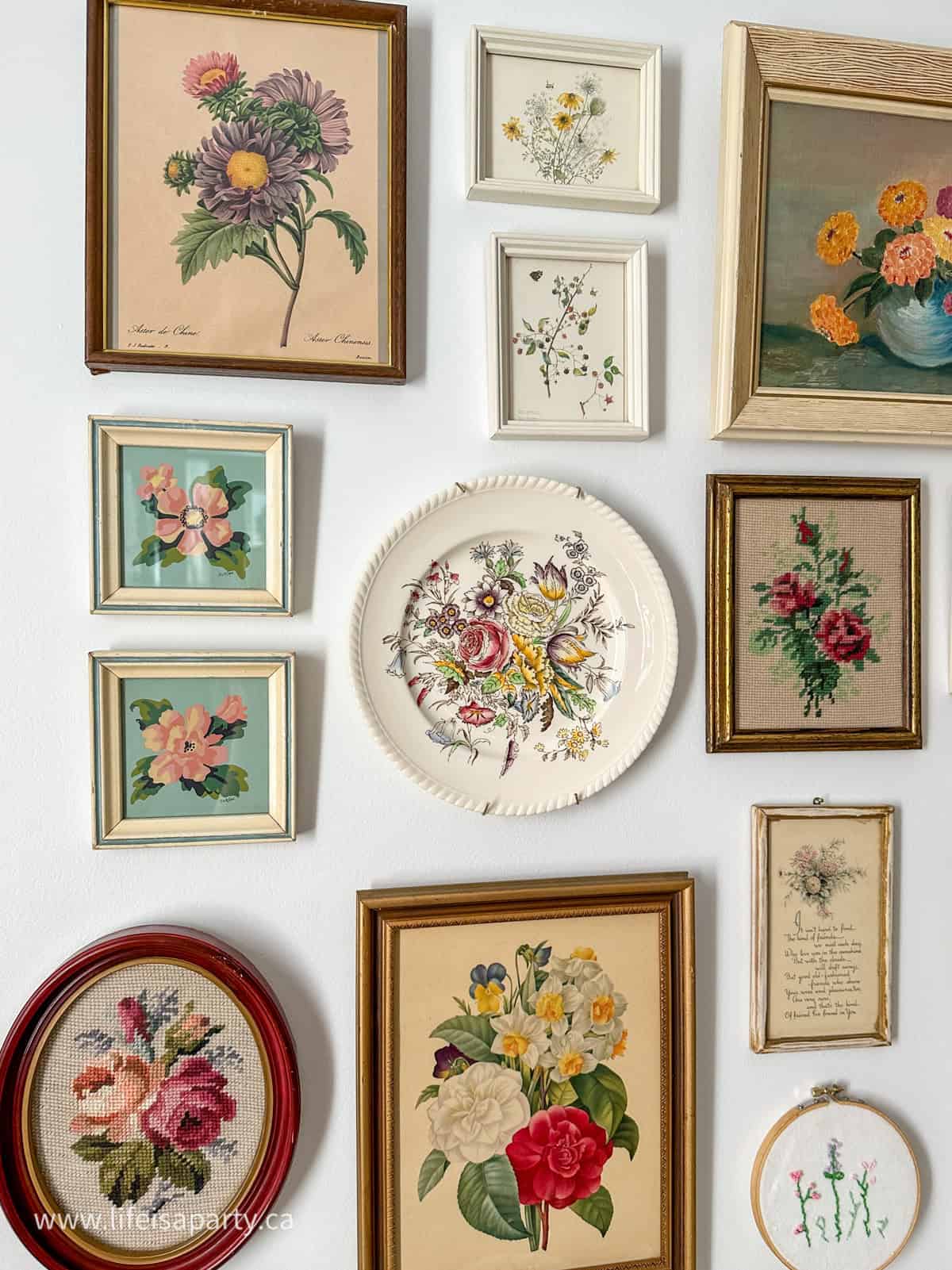 Floral gallery wall