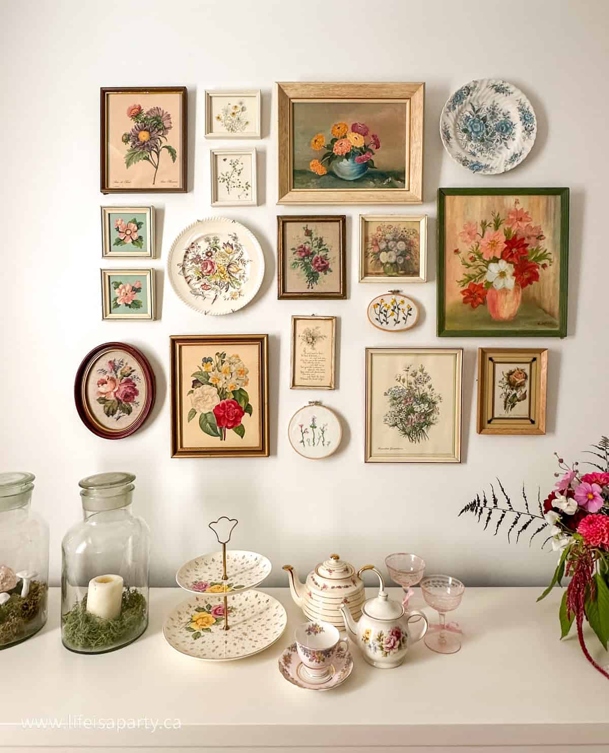 Flower gallery wall.