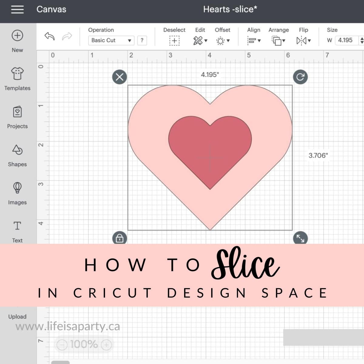 how to slice in Cricut Design Space