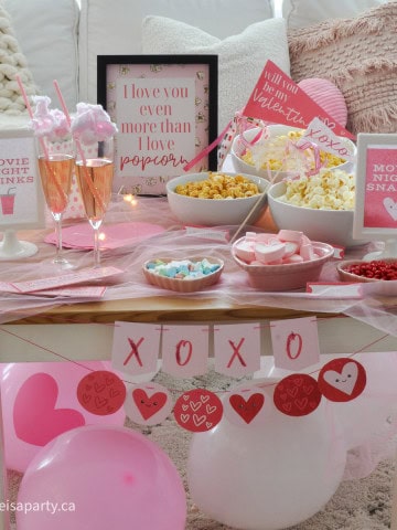 Valentine's Day Movie Night free printables