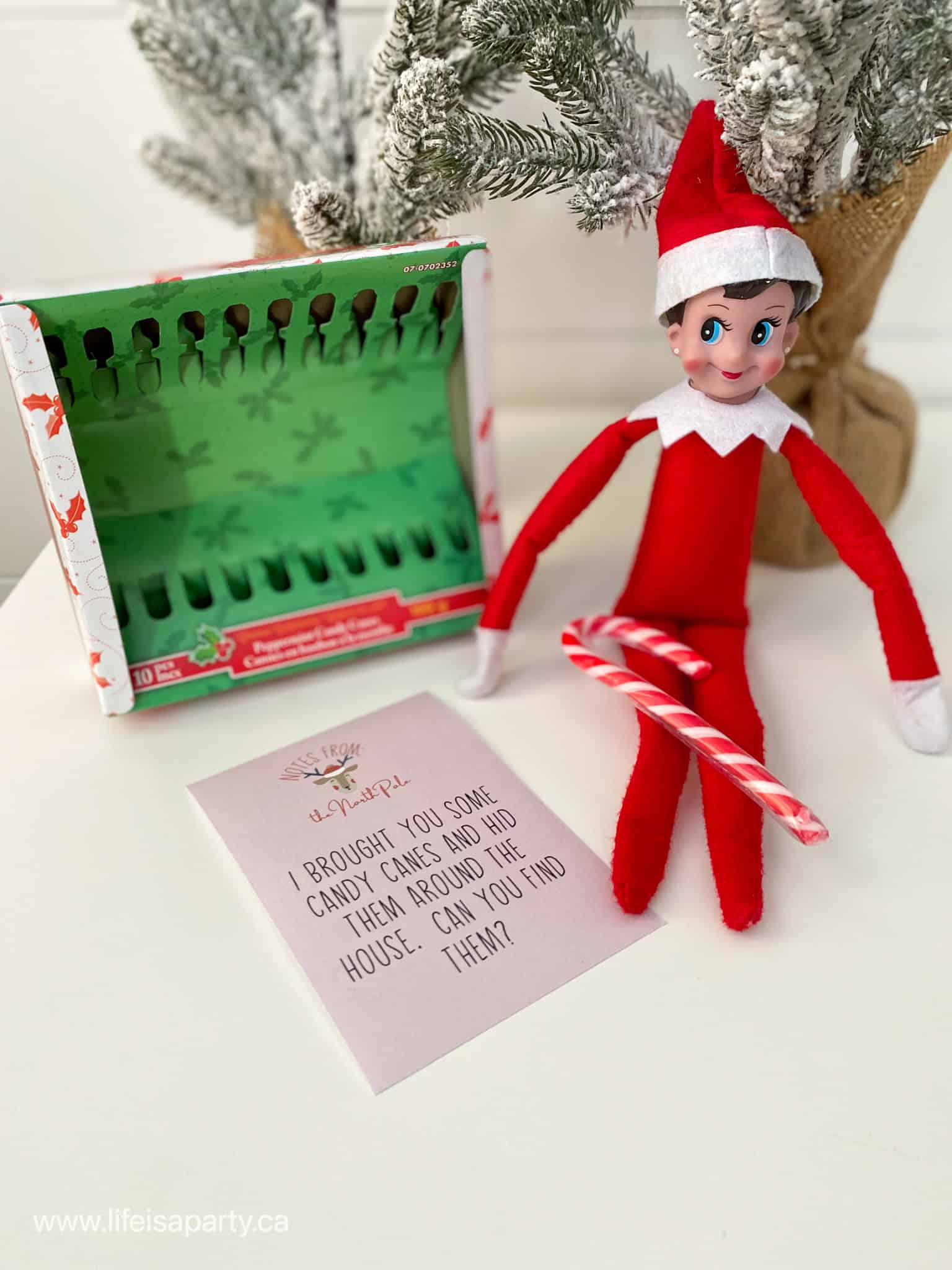 Elf on the shelf candy cane hunt free printable.