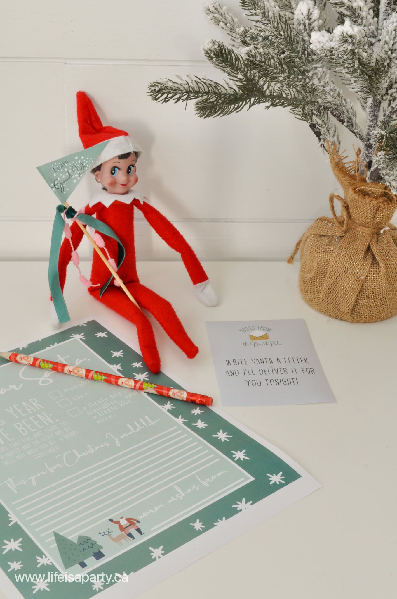 Elf on the shelf free printable letter to Santa template.