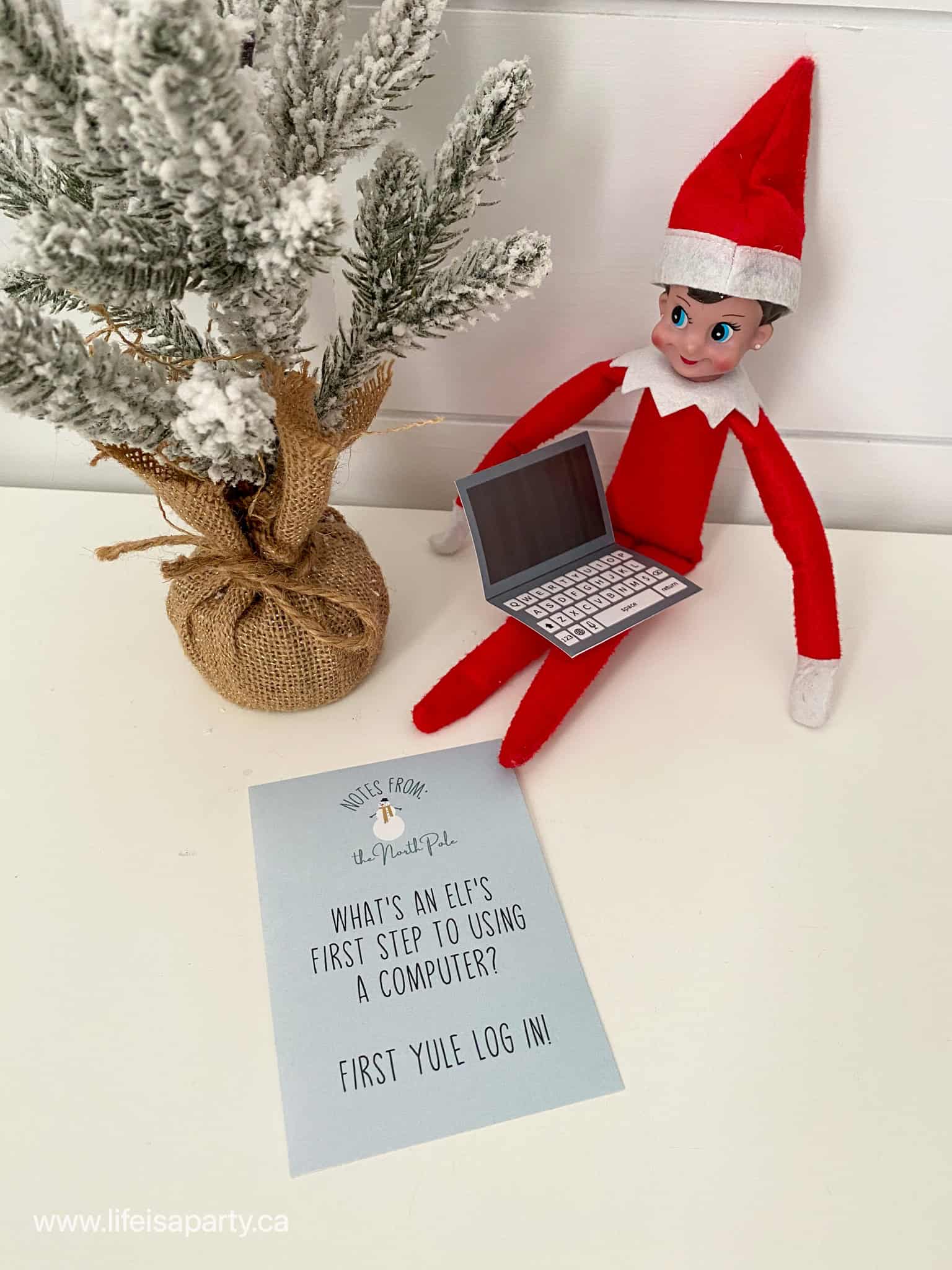 Elf on the shelf free printable mini laptop computer.