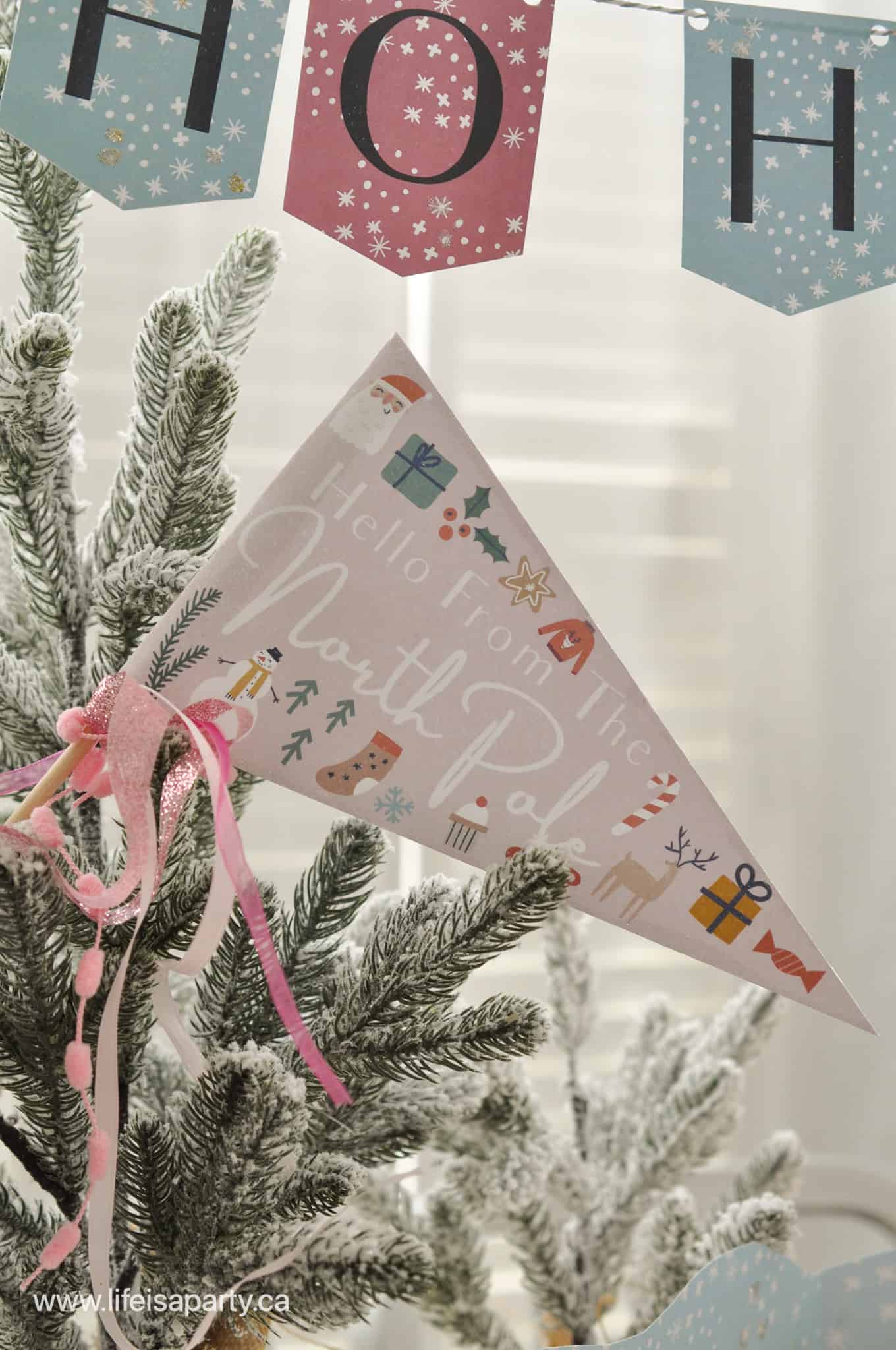 Elf on the shelf free printable flag pennant.