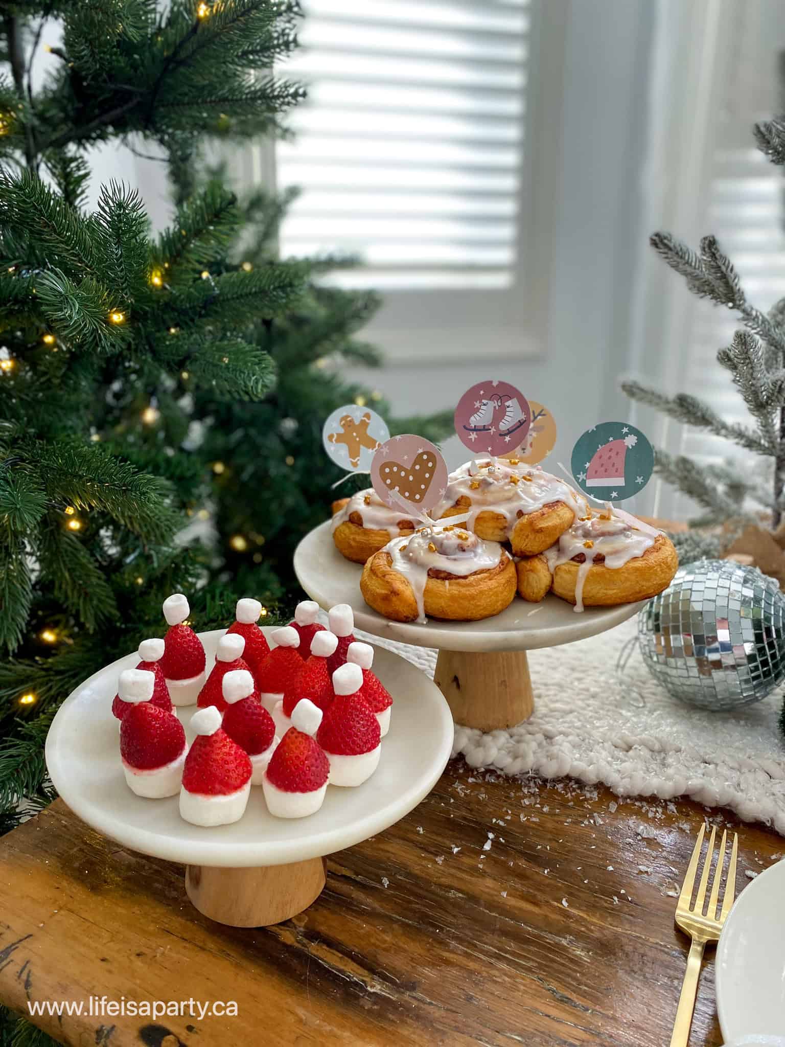 Elf on the shelf welcome breakfast foods.